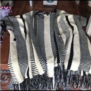 Forever 21 Black/Tan Fringe Cardigan